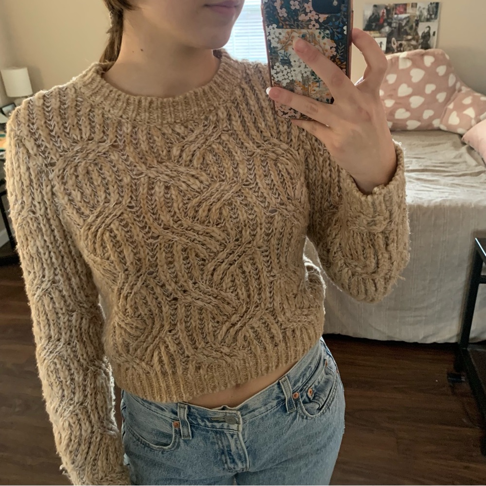 Women’s Light Brown Knitted Garage Sweater